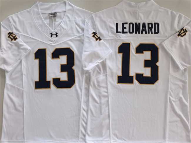 Men%27s Notre Dame Fighting Irish #13 Riley Leonard White 2024 F.U.S.E. Limited Stitched Jersey